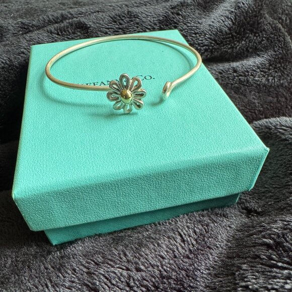 Tiffany & Co Paloma Picasso 18K Gold Silver 925  Daisy Bangle Bracelet - Box - Picture 6 of 7